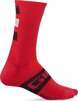 Изображение Giro Skarpety GIRO SEASONAL MERINO WOOL dark red black grey roz. XL (46-48)