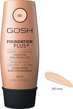 Attēls no Gosh Foundation Plus+ 002 Ivory 30ml