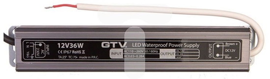 Изображение GTV Zasilacz LED wodoodporny 36W IP67 DC 12V (LD-WZA36W-NW)