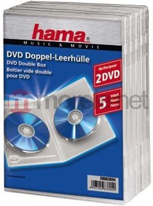 Изображение Hama Double DVD Jewel Case, 5, transparent 2 discs