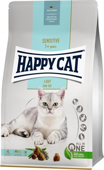 Picture of Happy Cat Sensitive Light, sucha karma, dla kotów dorosłych, niskotłuszczowa, 1,3 kg, worek