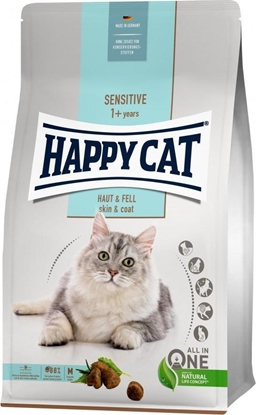 Изображение Happy Cat Sensitive Skin & Coat, sucha karma, dla dorosłych kotów, dla zdrowej skóry i sierści, 1,3 kg, worek