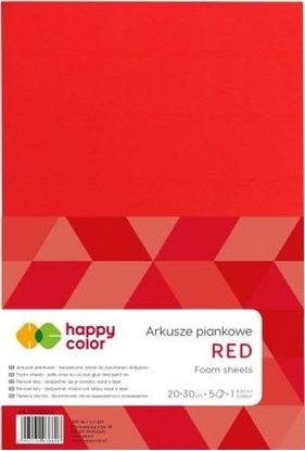 Изображение Happy Color Arkusze piankowe A4, 5 ark, czerwony, Happy Color Happy Color