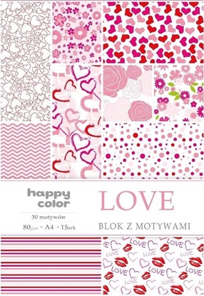 Picture of Happy Color Blok A4/15 z motywami Love HAPPY COLOR