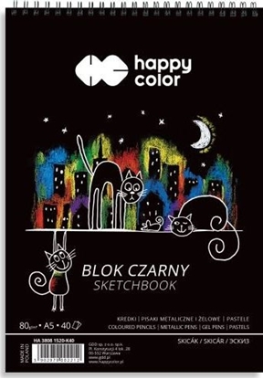 Изображение Happy Color Blok rysunkowy A5 40k czarny