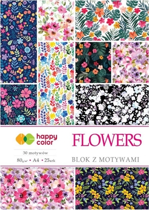 Picture of Happy Color Blok z motywami Flowers A4/15K 80g HAPPY COLOR