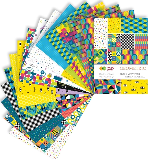 Picture of Happy Color Blok z motywami Happy Color A4 15 ark Geometric