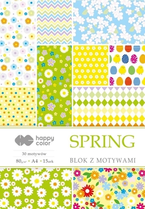 Picture of Happy Color Blok z motywami Spring A4/15ark HAPPY COLOR