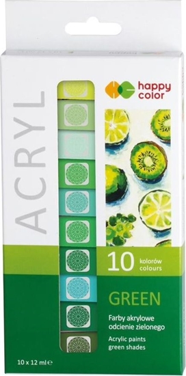 Picture of Happy Color Farba akrylowa 12ml 10 kol zielony HAPPY COLOR