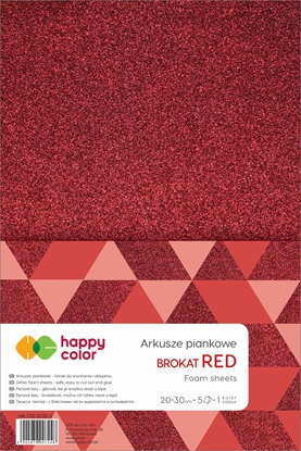 Attēls no Happy Color Pianka Happy Color brokatowa 20x30 cm 5 ark Czerwony