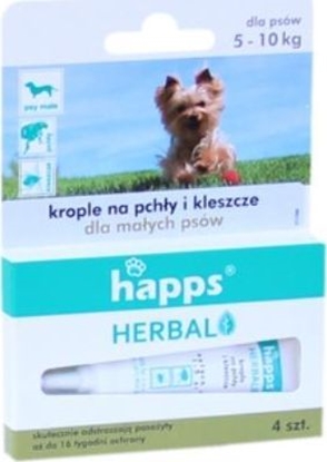 Attēls no Happs Herbal - krople na pchły i kleszcze dla małych psów do 10kg