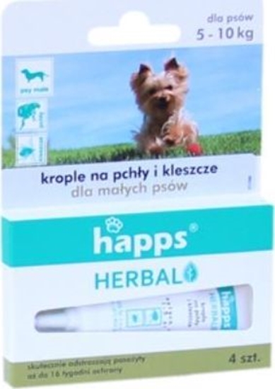 Picture of Happs Herbal - krople na pchły i kleszcze dla małych psów do 10kg