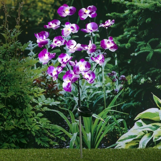 Picture of HI HI Ogrodowa lampka solarna w kształcie orchidei, 75 cm