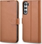 Attēls no iCarer iCarer Haitang Leather Wallet Case skórzane etui do Samsung Galaxy S22+ (S22 Plus) portfel obudowa pokrowiec brązowy (AKSM05BN)