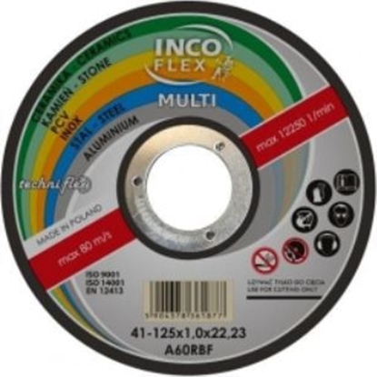 Attēls no Inco Flex tarcza uniwersalna metal, pcv, beton 125x1,0mm (M415-125-1.0-22A60Rm)