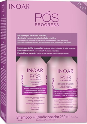 Изображение Inoar Rinkinys po procedūrų su keratinu INOAR Pos Progress Duo Kit: šampūnas 250 ml + kondicionierius 250 ml