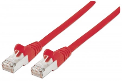 Attēls no Intellinet Network Patch Cable, Cat6A, 1m, Red, Copper, S/FTP, LSOH / LSZH, PVC, RJ45, Gold Plated Contacts, Snagless, Booted, Lifetime Warranty, Polybag