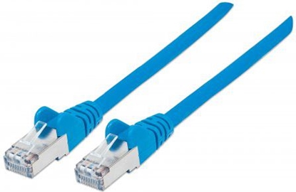 Attēls no Intellinet Network Patch Cable, Cat7 Cable/Cat6A Plugs, 1m, Blue, Copper, S/FTP, LSOH / LSZH, PVC, RJ45, Gold Plated Contacts, Snagless, Booted, Lifetime Warranty, Polybag