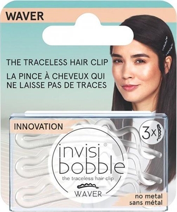 Attēls no Invisibobble INVISIBOBBLE_Waver The Traceless Hair Clip spinki do włosów Crystal Clear Black 3 szt.