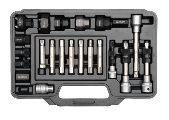 Изображение Yato Zestaw kluczy do alternatora ze sprzęgłem 22 części YT-04211