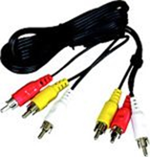 Изображение Kabel PremiumCord RCA (Cinch) x3 - RCA (Cinch) x3 2m czarny (kjackcmm3-2)