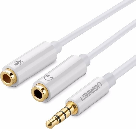 Picture of Kabel Ugreen Jack 3.5mm - Jack 3.5mm x2 0.2m biały (ugreen_20210402112156)