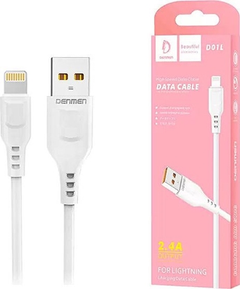 Изображение Kabel USB Denmen USB-A - Lightning 1 m Biały (29347)
