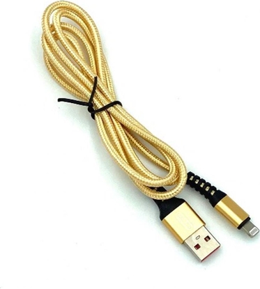 Изображение Kabel USB Denmen USB-A - Lightning 1 m Złoty (29359)