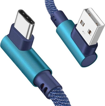 Изображение Kabel USB Hertz USB-A - USB-C 1 m Niebieski (KK21U)