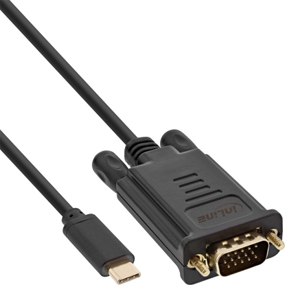 Attēls no Kabel USB InLine USB-C - D-Sub (VGA) 1 m Czarny (64141)