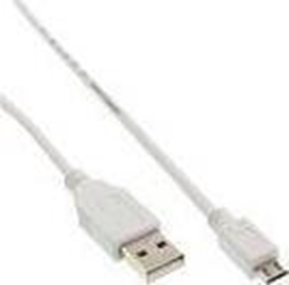 Attēls no Kabel USB InLine USB-A - micro-B 1.8 m Biały (31718W)