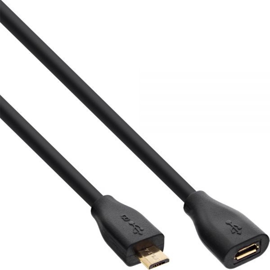Изображение Kabel USB InLine microUSB - microUSB 2 m Czarny (32720P)
