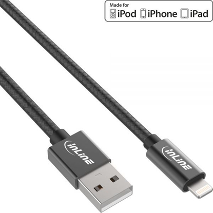 Picture of Kabel USB InLine USB-A - Lightning 1 m Czarny (31411B)