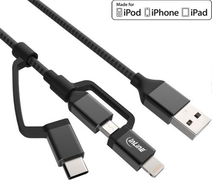 Attēls no Kabel USB InLine USB-A - Lightning 1.5 m Czarny (31415S)