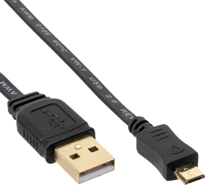 Attēls no Kabel USB InLine USB-A - microUSB 0.3 m Czarny (31703F)