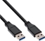 Picture of Kabel USB InLine USB-A - USB-A 0.3 m Czarny (35203)