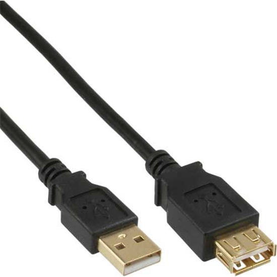 Изображение Kabel USB InLine USB-A - USB-A 0.5 m Czarny (34650S)