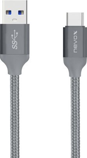 Изображение Kabel USB Nevox USB-A - USB-C 2 m Szary (1480)