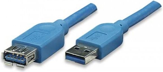 Picture of Kabel USB Techly USB-A - USB-A 0.5 m Niebieski (ICOC-U3-AA-005-EX)