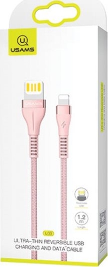 Picture of Kabel USB Usams USB-A - Lightning 1.2 m Różowy (63782-uniw)