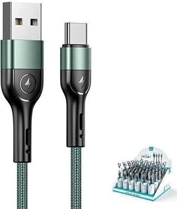 Attēls no Kabel USB Usams USB-A - USB-C 1 m Zielony (6958444945262)