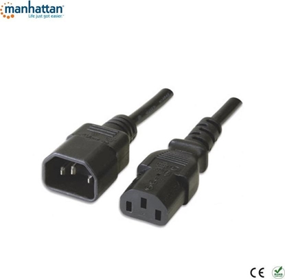 Attēls no Kabel zasilający Manhattan Przedłużacz kabla zasilania Manhattan C14 na C13 M/F 0,5m czarny