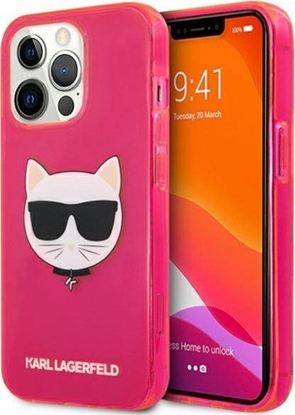 Attēls no Karl Lagerfeld Etui Karl Lagerfeld KLHCP13LCHTRP Apple iPhone 13 Pro różowy/pink hardcase Glitter Choupette Fluo