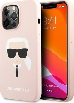 Изображение Karl Lagerfeld Etui Karl Lagerfeld KLHCP13LSLKHLP Apple iPhone 13 Pro jasnoróżowy/light pink hardcase Silicone Karl`s Head