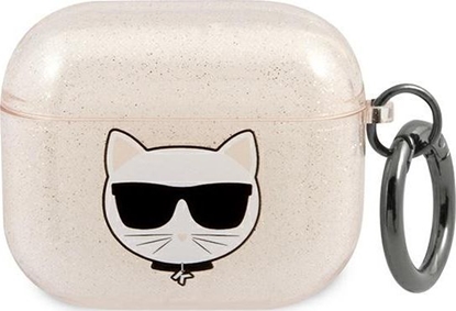 Изображение Karl Lagerfeld Etui ochronne KLA3UCHGD Glitter Choupette do AirPods 3 beżowe