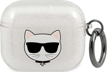 Изображение Karl Lagerfeld Etui ochronne KLA3UCHGS Glitter Choupette do AirPods 3 srebrne