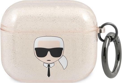 Attēls no Karl Lagerfeld Etui ochronne KLA3UKHGD Glitter Karl`s Head do AirPods 3 złote