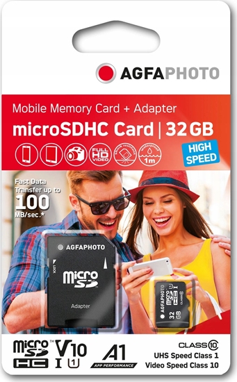 Изображение Karta AgfaPhoto MicroSDHC 32 GB Class 10 UHS-I/U1 A1 V10 (SB6031)