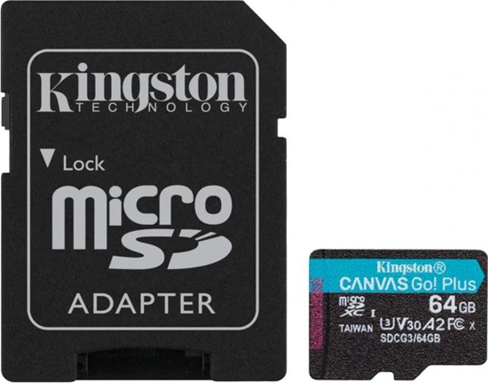 Picture of Karta Kingston Canvas Go! Plus MicroSDXC 64 GB Class 10 UHS-I/U3 A2 V30 (SDCG3/64GB)