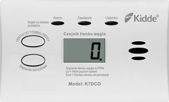 Изображение Kidde Czujnik czadu (tlenku węgla) K7DCO z wyświetlaczem